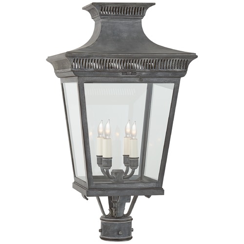 E.F. Chapman Elsinore Post Lantern in Weathered Zinc by Visual Comfort Signature