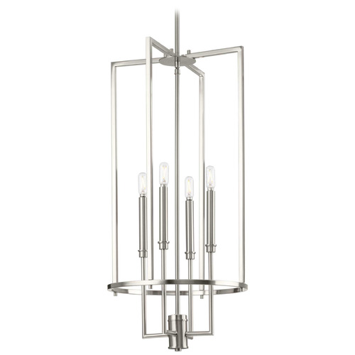 Progress Lighting Progress Lighting Elara 4-Light Brushed Nickel Foyer Chandelier P500363-009