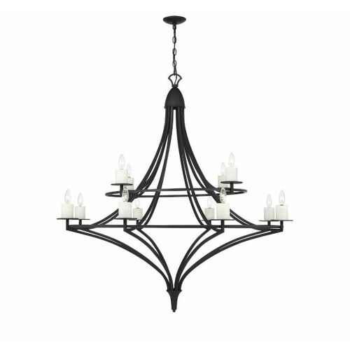 Director 12-Light Chandelier in Matte Black by Savoy House
