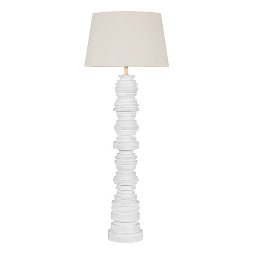 Hudson Valley Lighting Wayzata Aged Brass & Ceramic Gloss Ivory LED Floor Lamp with Empire Shade