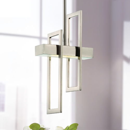 Modern LED Mini Pendant in Brush Nickel by Nuvo Lighting
