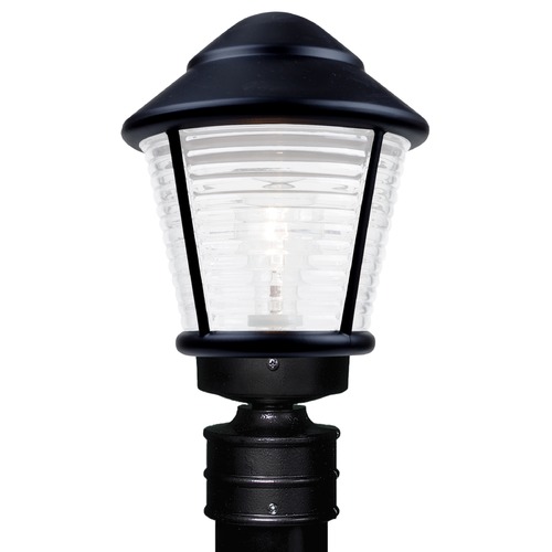 Besa Lighting Frosted Ribbed Glass Post Light Black Costaluz by Besa Lighting 310057-POST-FR