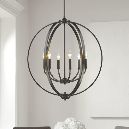 Golden Lighting Colson Etruscan Bronze Chandelier by Golden Lighting 3167-6 EB