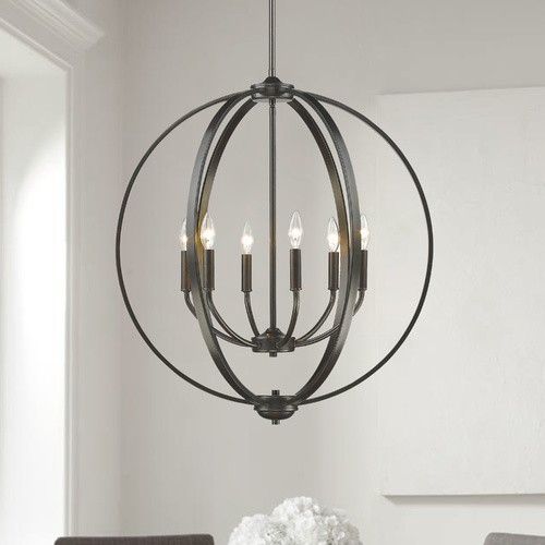 Golden Lighting Colson Etruscan Bronze Chandelier by Golden Lighting 3167-6 EB