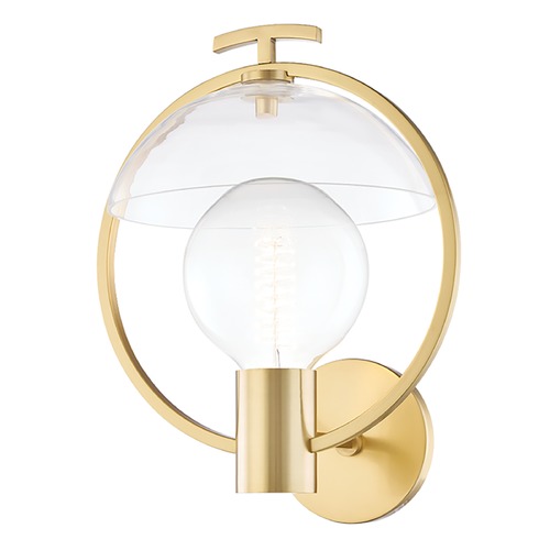 Mitzi by Hudson Valley Ringo Aged Brass Sconce by Mitzi by Hudson Valley H387101-AGB