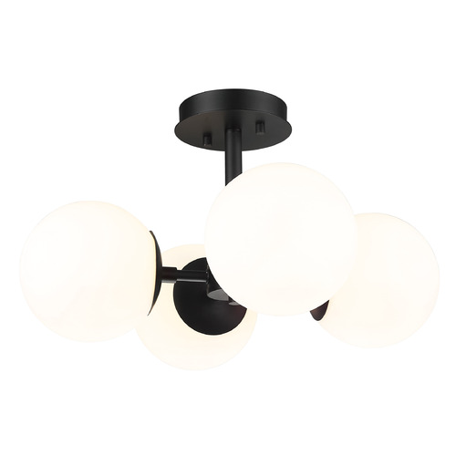 Midnetic Matte Black Semi-Flush Mount by Z-Lite