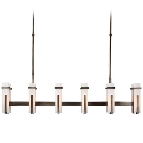 Visual Comfort Signature Collection Ian K. Fowler Malik Linear Chandelier in Bronze by Visual Comfort Signature S5915BZALB