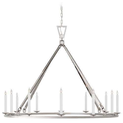 Visual Comfort Signature Collection Chapman & Myers Darlana X-Large Chandelier in Nickel by Visual Comfort Signature CHC5173PN