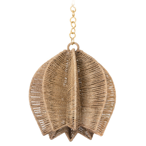 Troy Lighting Valatie Vintage Gold Leaf LED Pendant Light with Scalloped Shade