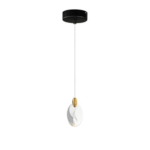 Pebble LED Mini Pendant in Black & Polished Gold by ET2 Lighting