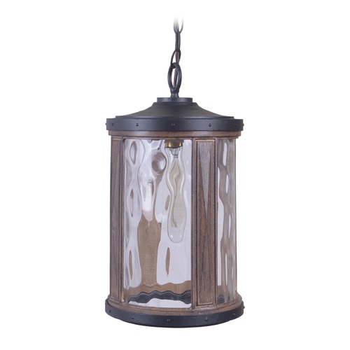 Madera 16-Inch Textured Black & Whiskey Barrel Outdoor Hanging Light by Craftmade Lighting