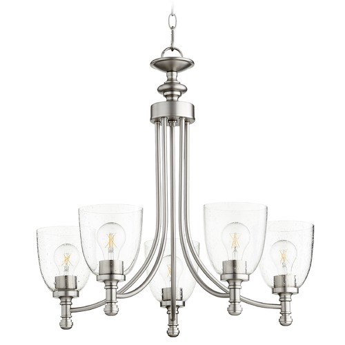 Quorum Lighting Rossington Satin Nickel Chandelier by Quorum Lighting 6122-5-265