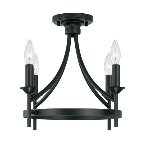 HomePlace by Capital Lighting Peyton 16-Inch Matte Black Semi-Flush Mount by HomePlace by Capital Lighting 242041MB