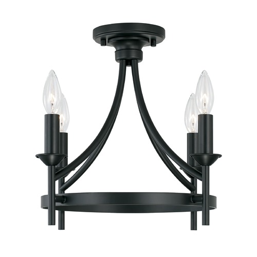 Peyton 16-Inch Matte Black Semi-Flush Mount by HomePlace by Capital Lighting