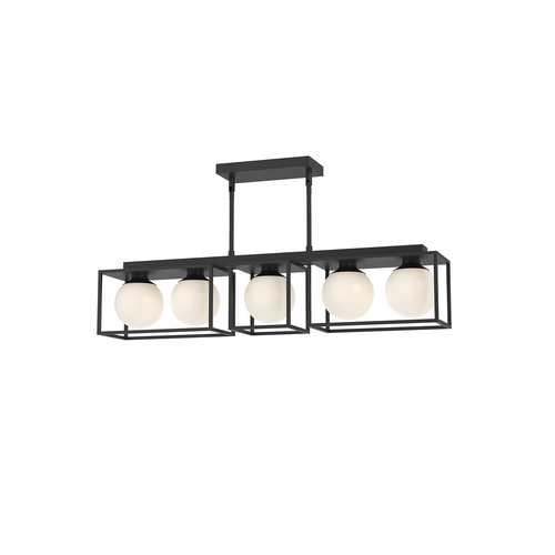 Alora Lighting Alora Lighting Amelia Matte Black Island Light with Globe Shade LP519535MBOP