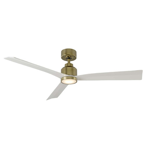 WAC Lighting Clean 52-Inch LED Fan in Soft Brass by WAC Lighting F-003L-SB&MW