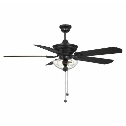 52-Inch Convertible Outdoor Ceiling Fan in Matte Black by Meridian