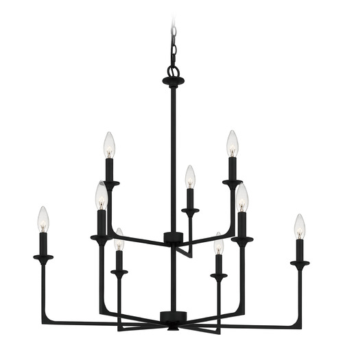 Prescott Matte Black Chandelier Quoizel Lighting