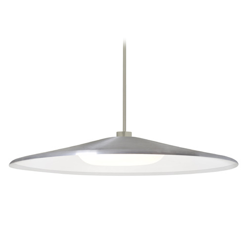 Besa Lighting Swan Satin Nickel LED Pendant Light with Coolie Shade
