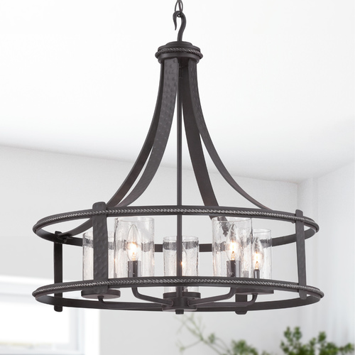 Palencia 5-Light Chandelier in Artisan Pardo Wash Finish