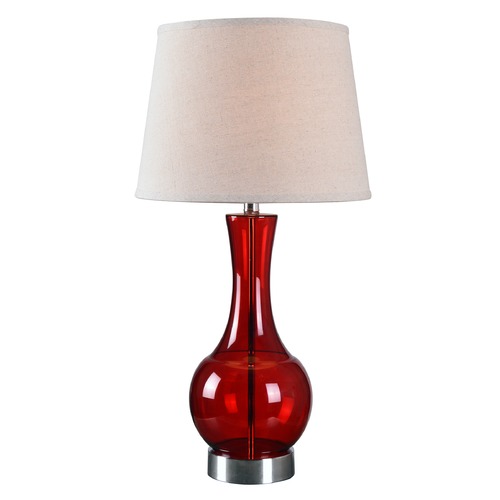 Kenroy Home Lighting Decanter Red Glass Table Lamp with Empire Shade by Kenroy Home 32255RED