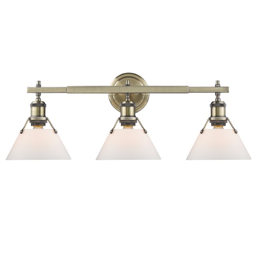 Golden Lighting Orwell 27.25-Inch Bath Light in Aged Brass by Golden Lighting 3306-BA3 AB-OP