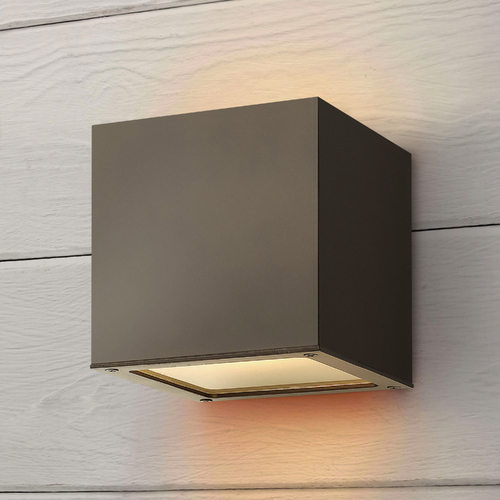 Kube Bronze LED Outdoor Wall Light 3000K by Hinkley Lighting