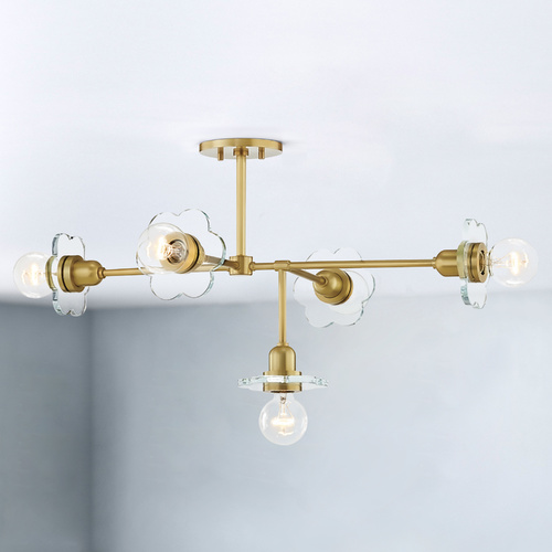 Alexa 5-Light Chandelier in Aged Brass by Mitzi by Hudson Valley