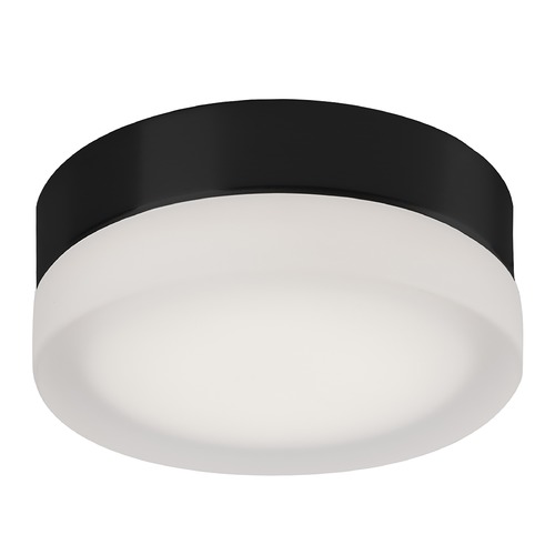 Modern Black LED Flush Mount with Frosted Shade 3000K 460LM by Kuzco Lighting