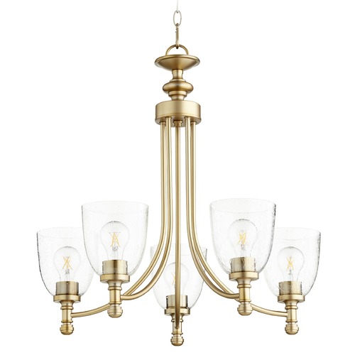 Rossington Aged Brass Chandelier by Quorum Lighting