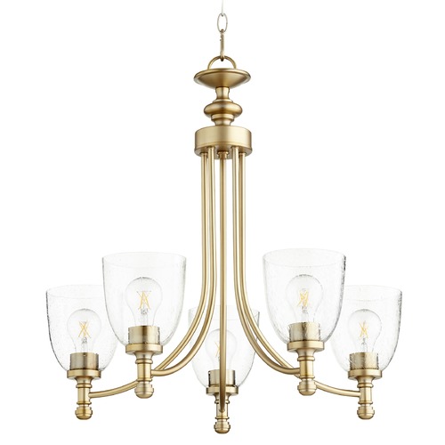 Quorum Lighting Rossington Aged Brass Chandelier by Quorum Lighting 6122-5-280