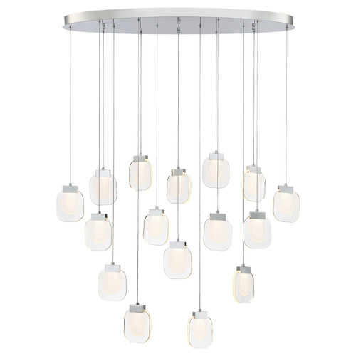 Paget 16-Light Oval LED Chandelier in Chrome by Eurofase Lighting