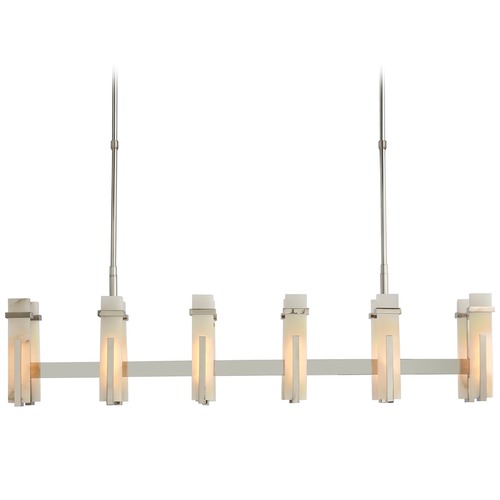 Visual Comfort Signature Collection Ian K. Fowler Malik Linear Chandelier in Nickel by Visual Comfort Signature S5915PNALB