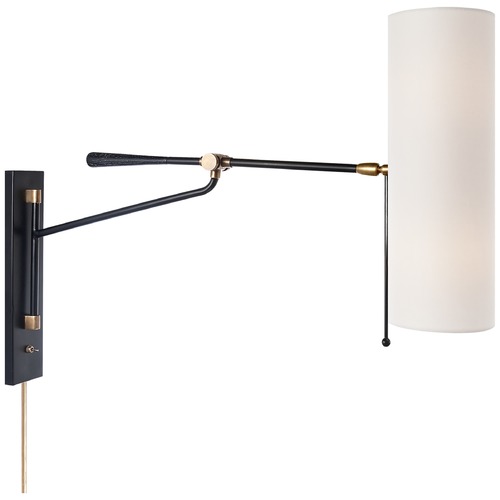 Aerin Frankfort Articulating Convertible Wall Light in Black by Visual Comfort Signature