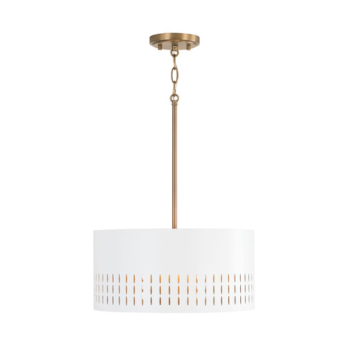 Capital Lighting Dash Dual Pendant in Aged Brass & White by Capital Lighting 250231AW