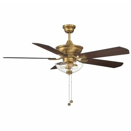 52-Inch Convertible Outdoor Ceiling Fan in Natural Brass by Meridian