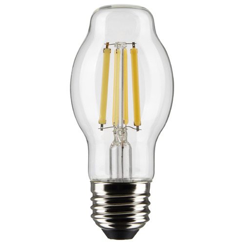 8W BT15 E26 Base Clear LED Light Bulb in 5000K by Satco Lighting