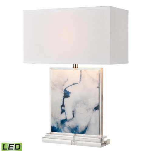 Elk Lighting Elk Lighting Belhaven Blue & Clear LED Table Lamp with Rectangle Shade H019-7229-LED