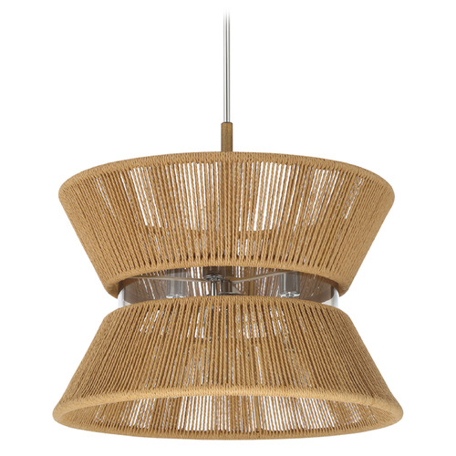 Craftmade Lighting Serena Chrome & Walnut Pendant Light with Conical Shade