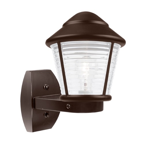 Frosted Ribbed Glass Outdoor Wall Light Bronze Costaluz by Besa Lighting