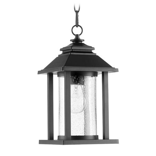 Quorum Lighting Seeded Glass Outdoor Hanging Light Black by Quorum Lighting 7273-69