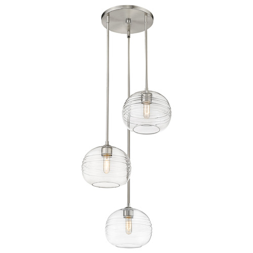 Z-Lite Harmony Brushed Nickel Multi-Light Pendant by Z-Lite 486P10-3R-BN