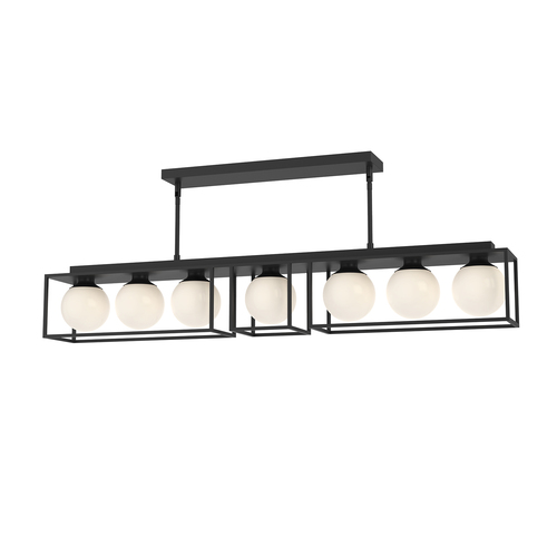 Alora Lighting Alora Lighting Amelia Matte Black Island Light with Globe Shade LP519748MBOP