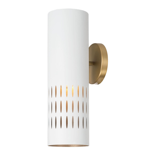 Capital Lighting Dash Wall Sconce in Aged Brass & White by Capital Lighting 650211AW