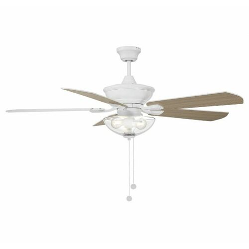 52-Inch Convertible Outdoor Ceiling Fan in White by Meridian