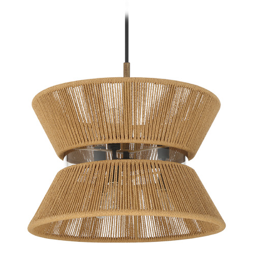 Craftmade Lighting Serena Flat Black & Walnut Pendant Light with Conical Shade