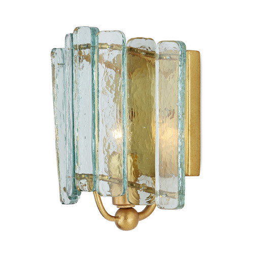 Currey and Company Duvernell Contemporary Gold Leaf Sconce