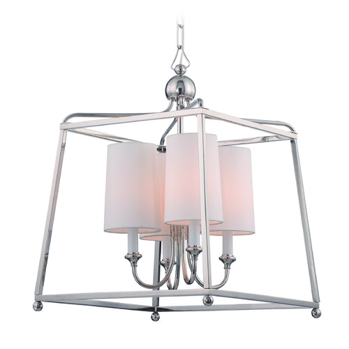 Crystorama Lighting Sylvan Polished Nickel Pendant Light with Cylindrical Shade