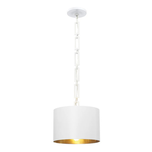 Alston 12-Inch Pendant in Matte White & Gold by Crystorama Lighting