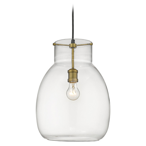 Z-Lite Bella Matte Black & Olde Brass Pendant by Z-Lite 476P-MB-OBR